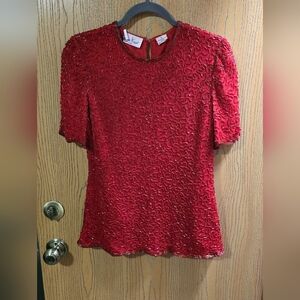 Laurence Kazar Vintage Beaded Blouse